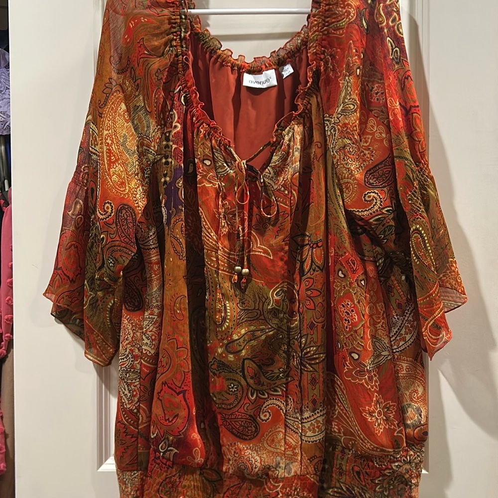 Avenue Multicolor Paisley Blouse